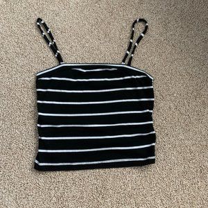 black and white striped tank